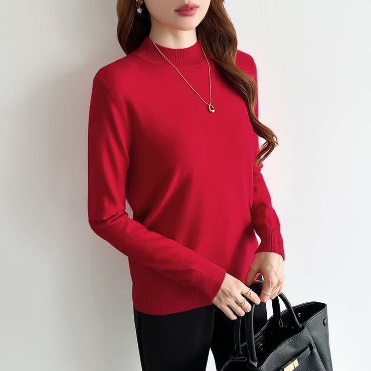 着回し力抜群！9色展開ニット ハイネックニット シンプルニット | COCOMOMO | 詳細画像34 