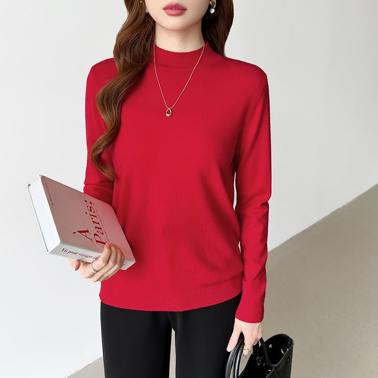 着回し力抜群！9色展開ニット ハイネックニット シンプルニット | COCOMOMO | 詳細画像35 