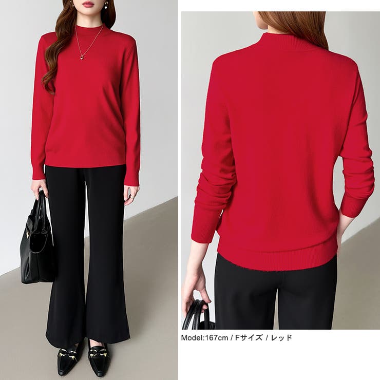 着回し力抜群！9色展開ニット ハイネックニット シンプルニット | COCOMOMO | 詳細画像37 