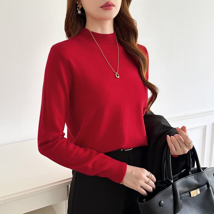 着回し力抜群！9色展開ニット ハイネックニット シンプルニット | COCOMOMO | 詳細画像39 