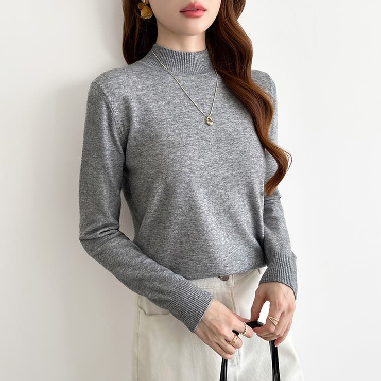 着回し力抜群！9色展開ニット ハイネックニット シンプルニット | COCOMOMO | 詳細画像43 