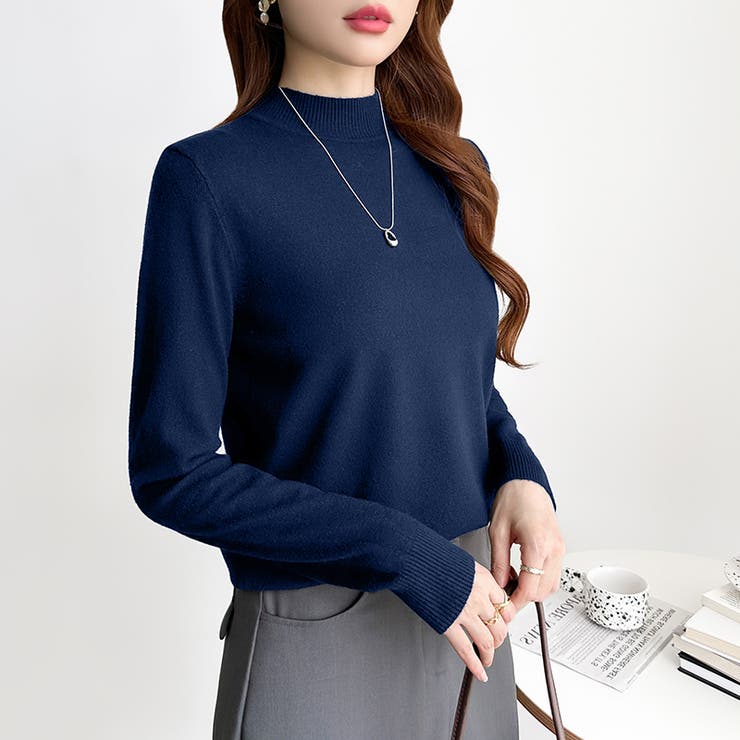 着回し力抜群！9色展開ニット ハイネックニット シンプルニット | COCOMOMO | 詳細画像54 