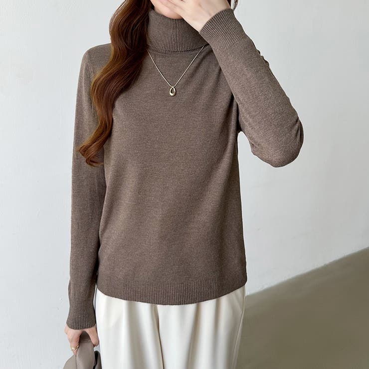 9色展開カラーニット タートルネック ニット | COCOMOMO | 詳細画像26 