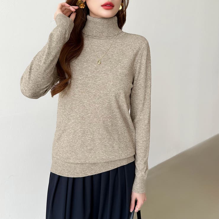 9色展開カラーニット タートルネック ニット | COCOMOMO | 詳細画像34 