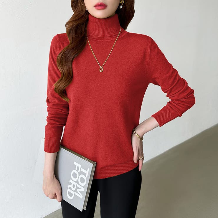 9色展開カラーニット タートルネック ニット | COCOMOMO | 詳細画像50 