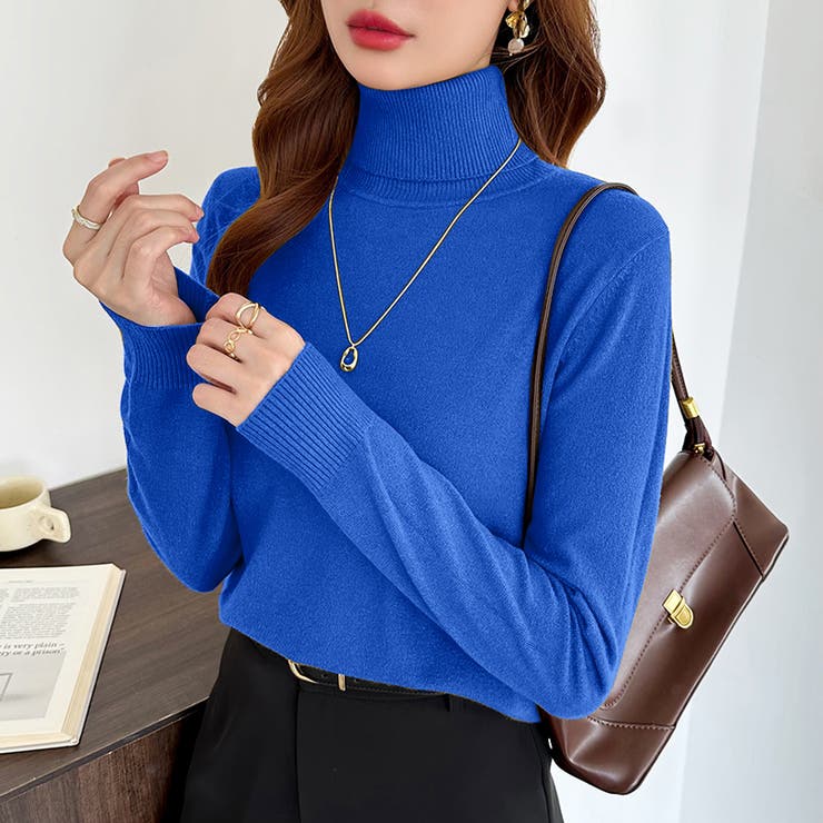 9色展開カラーニット タートルネック ニット | COCOMOMO | 詳細画像54 