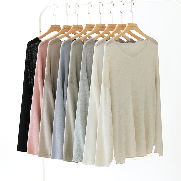 大人のゆるカジルーズニット シアーニット Vネック | COCOMOMO | 詳細画像32 