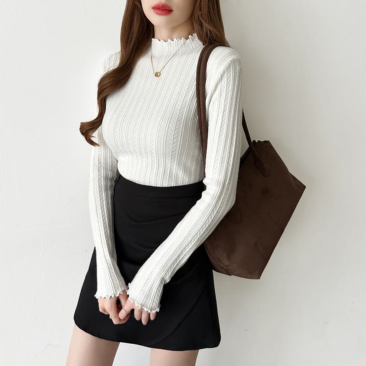 豊富な7色展開！メロウフリルハイネックニット ニット ハイネック | COCOMOMO | 詳細画像5 