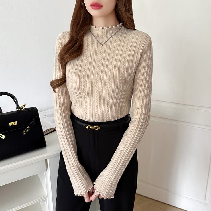 豊富な7色展開！メロウフリルハイネックニット ニット ハイネック | COCOMOMO | 詳細画像10 