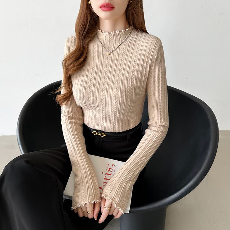 豊富な7色展開！メロウフリルハイネックニット ニット ハイネック | COCOMOMO | 詳細画像15 