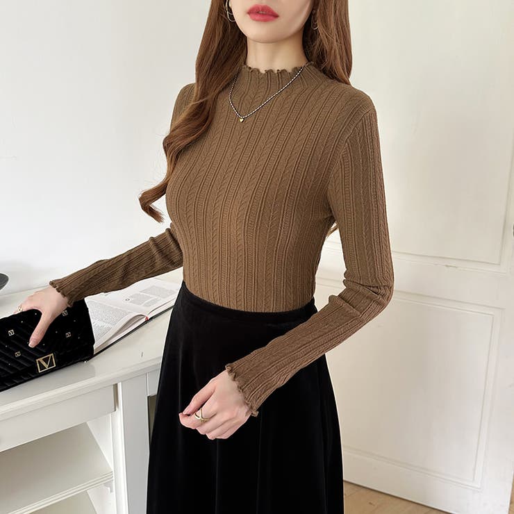 豊富な7色展開！メロウフリルハイネックニット ニット ハイネック | COCOMOMO | 詳細画像22 