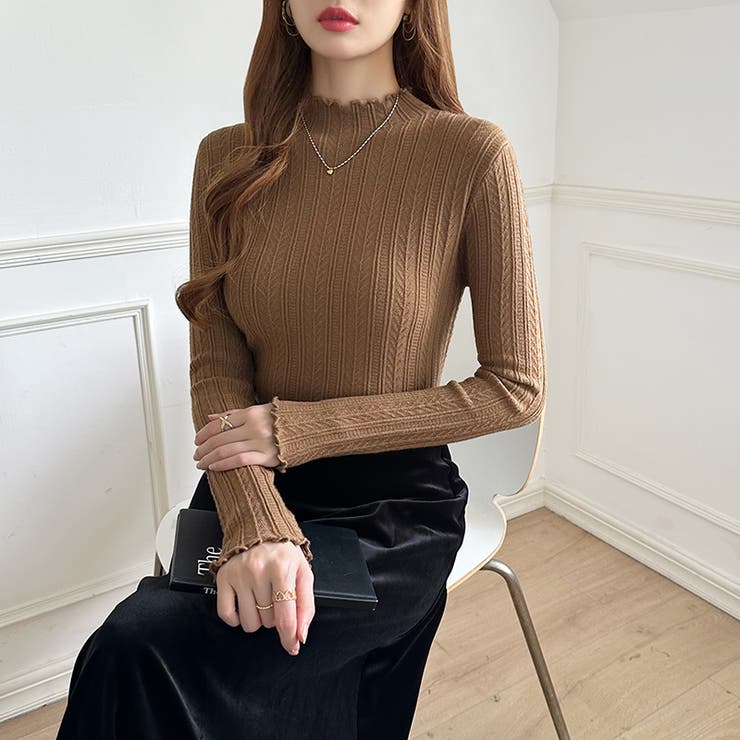 豊富な7色展開！メロウフリルハイネックニット ニット ハイネック | COCOMOMO | 詳細画像23 