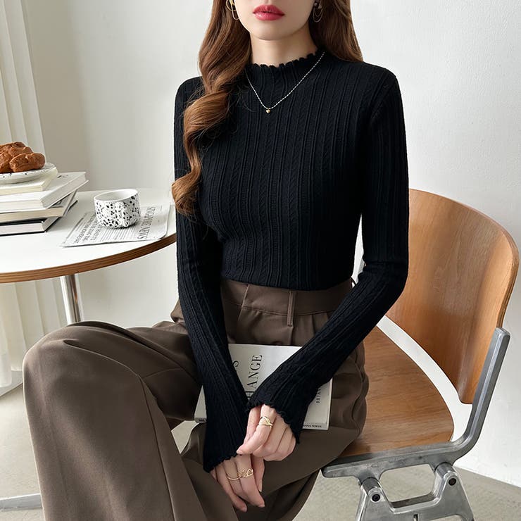 豊富な7色展開！メロウフリルハイネックニット ニット ハイネック | COCOMOMO | 詳細画像30 