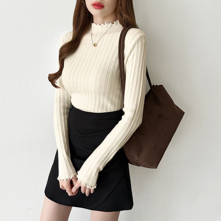 豊富な7色展開！メロウフリルハイネックニット ニット ハイネック | COCOMOMO | 詳細画像32 