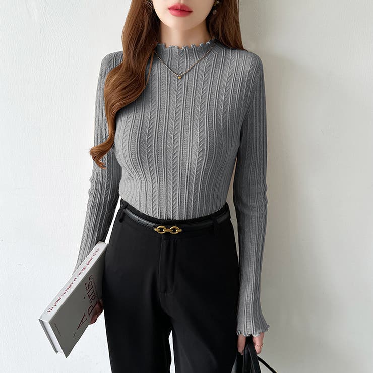 豊富な7色展開！メロウフリルハイネックニット ニット ハイネック | COCOMOMO | 詳細画像36 