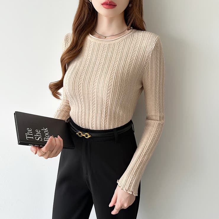 豊富な7色展開！メロウフリルクルーネックニット ニット クルーネック | COCOMOMO | 詳細画像10 