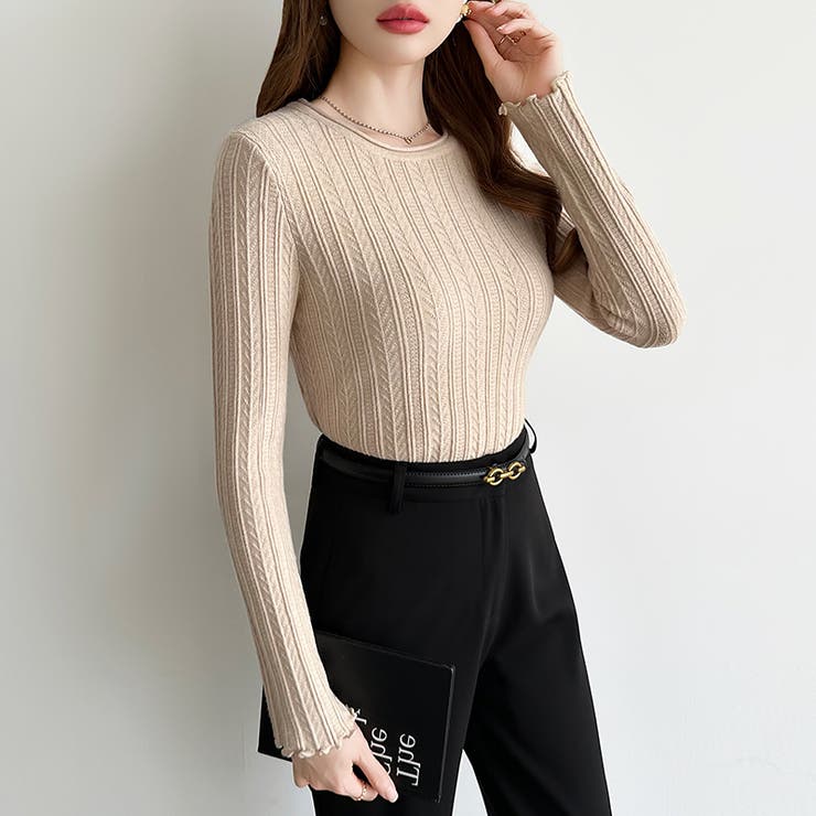 豊富な7色展開！メロウフリルクルーネックニット ニット クルーネック | COCOMOMO | 詳細画像11 