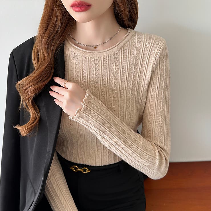 豊富な7色展開！メロウフリルクルーネックニット ニット クルーネック | COCOMOMO | 詳細画像15 