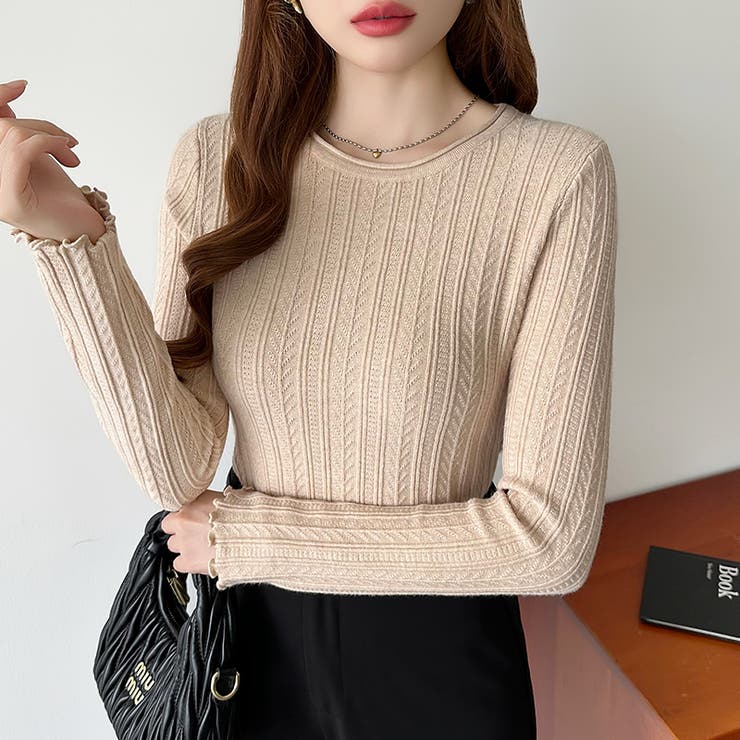 豊富な7色展開！メロウフリルクルーネックニット ニット クルーネック | COCOMOMO | 詳細画像16 