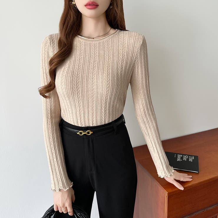 豊富な7色展開！メロウフリルクルーネックニット ニット クルーネック | COCOMOMO | 詳細画像17 