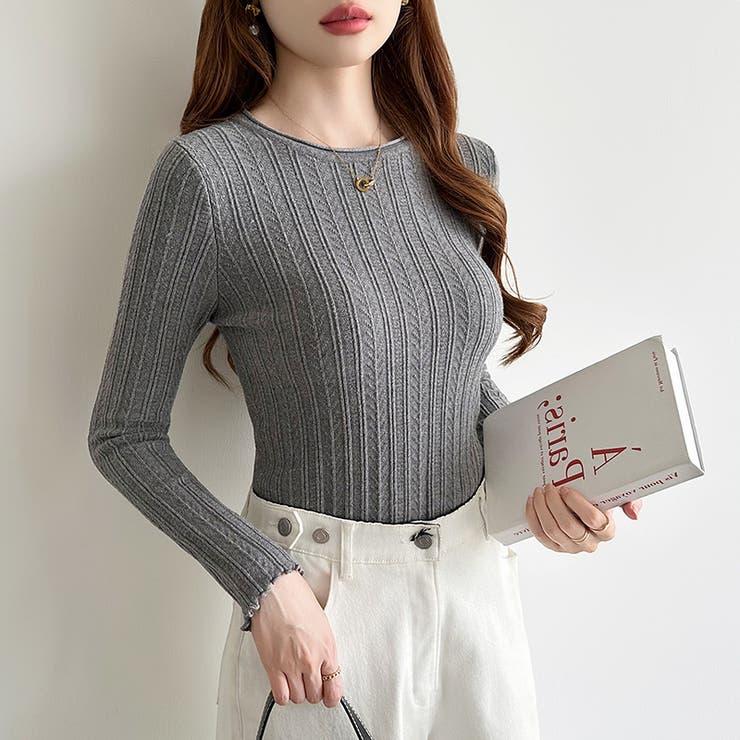 豊富な7色展開！メロウフリルクルーネックニット ニット クルーネック | COCOMOMO | 詳細画像22 