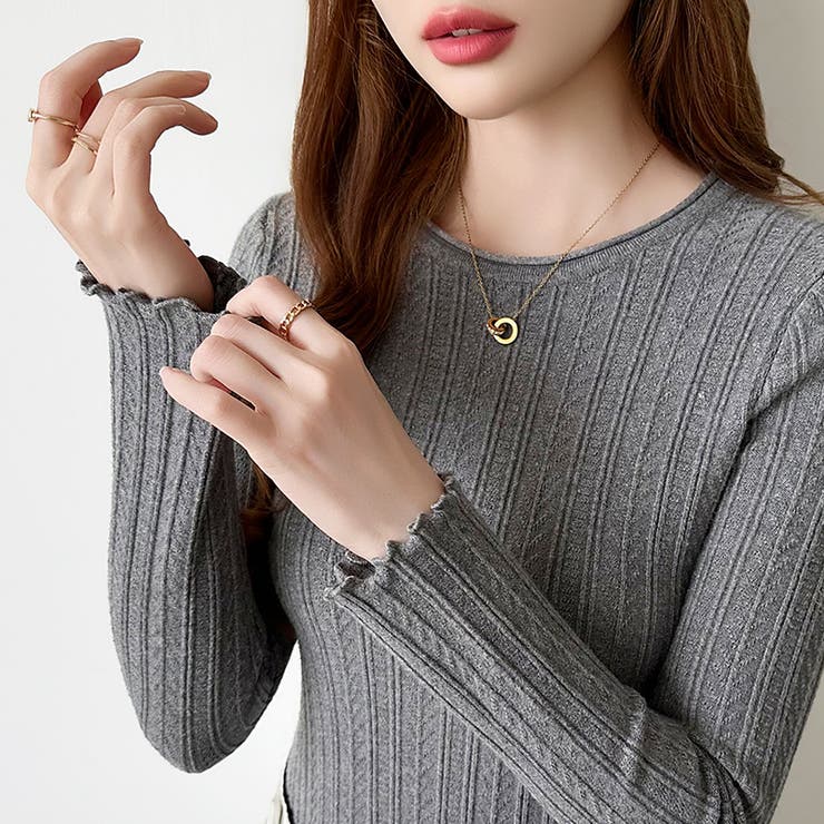 豊富な7色展開！メロウフリルクルーネックニット ニット クルーネック | COCOMOMO | 詳細画像24 