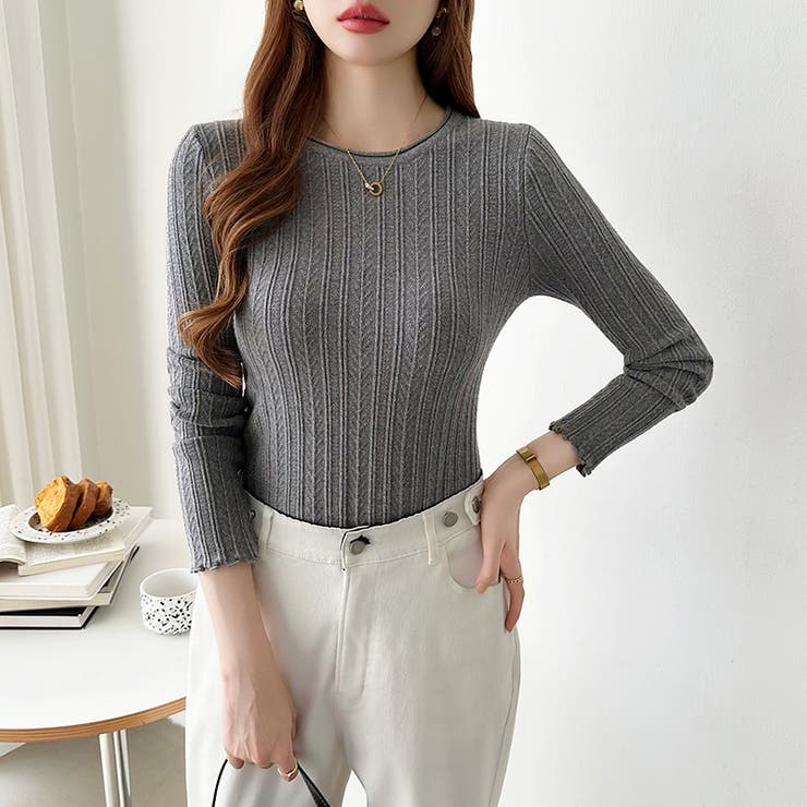 豊富な7色展開！メロウフリルクルーネックニット ニット クルーネック | COCOMOMO | 詳細画像26 