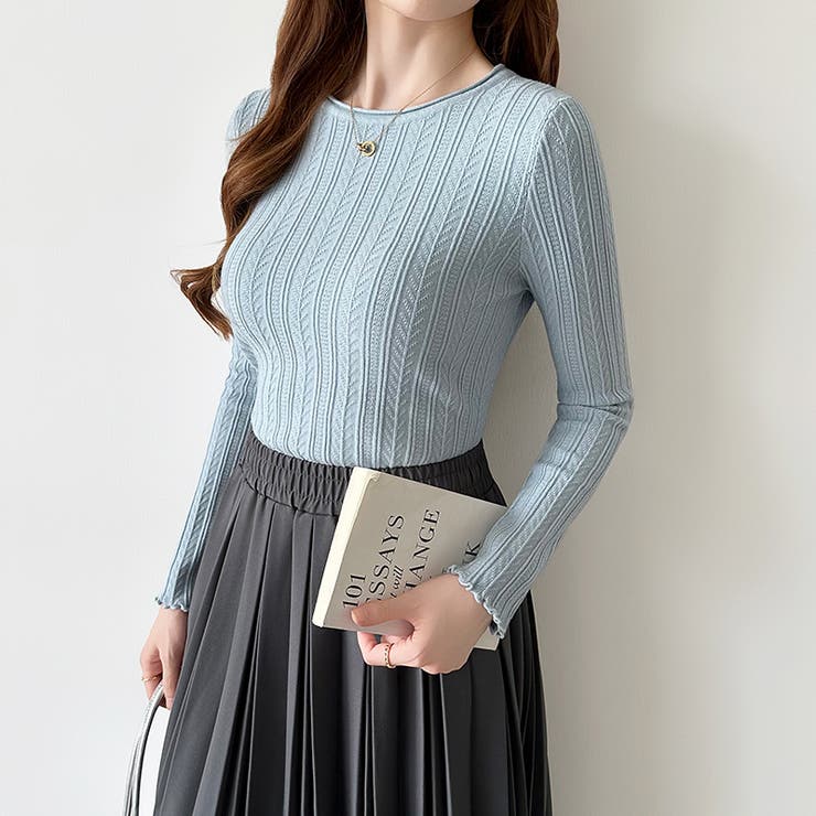 豊富な7色展開！メロウフリルクルーネックニット ニット クルーネック | COCOMOMO | 詳細画像29 