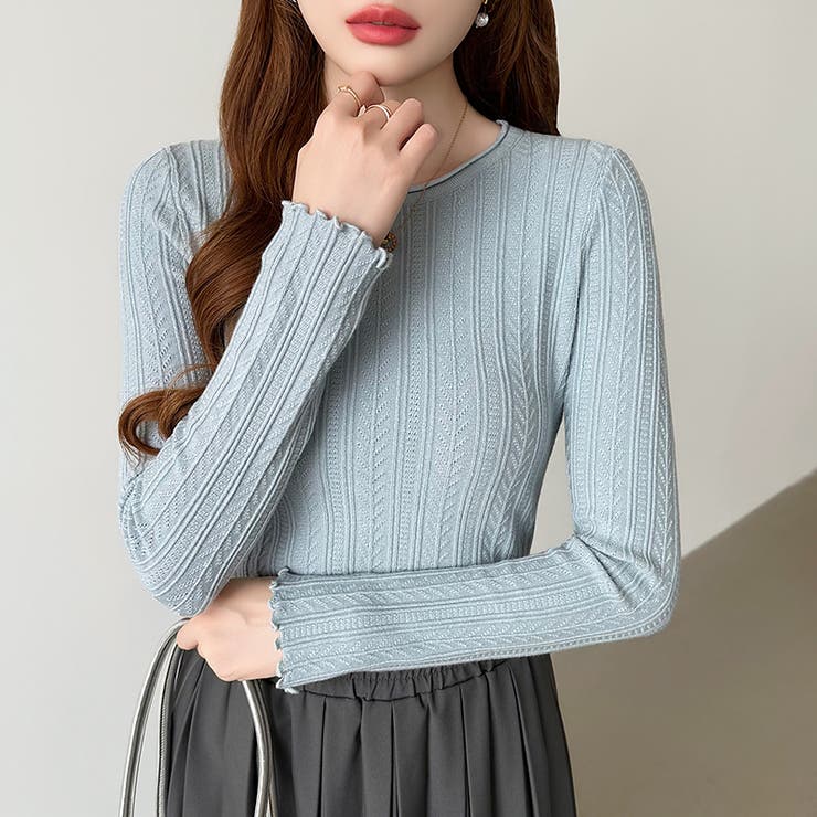 豊富な7色展開！メロウフリルクルーネックニット ニット クルーネック | COCOMOMO | 詳細画像30 