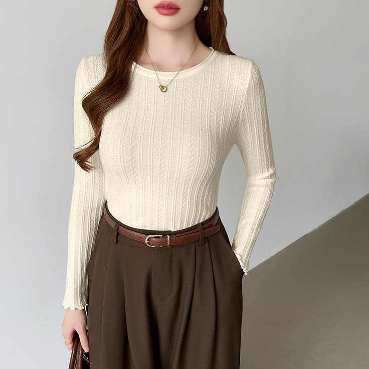 豊富な7色展開！メロウフリルクルーネックニット ニット クルーネック | COCOMOMO | 詳細画像37 