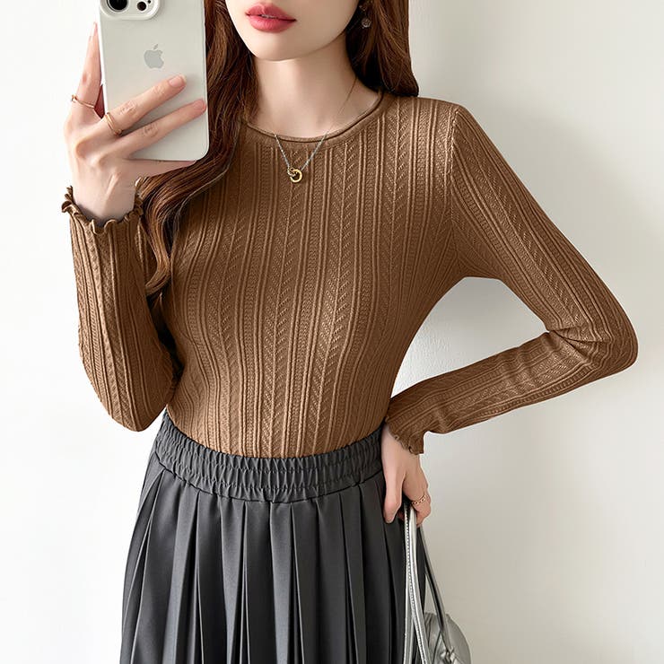 豊富な7色展開！メロウフリルクルーネックニット ニット クルーネック | COCOMOMO | 詳細画像38 