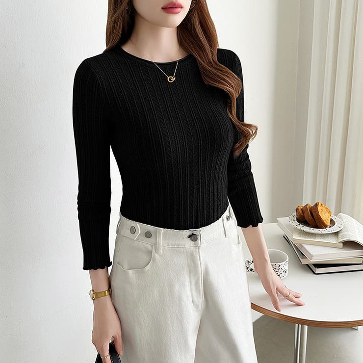 豊富な7色展開！メロウフリルクルーネックニット ニット クルーネック | COCOMOMO | 詳細画像41 