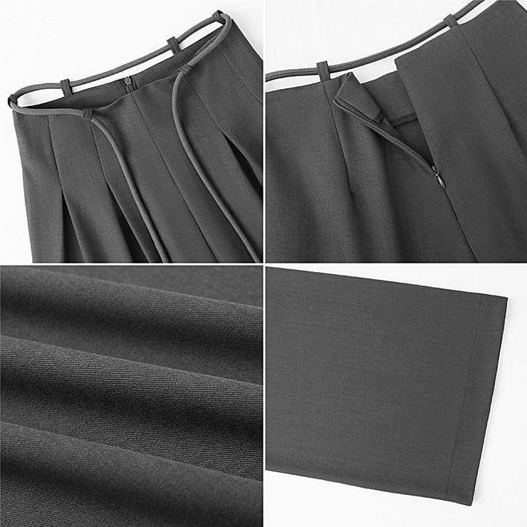 タックパンツ ワイドパンツ オフィスカジュアル | COCOMOMO | 詳細画像13 