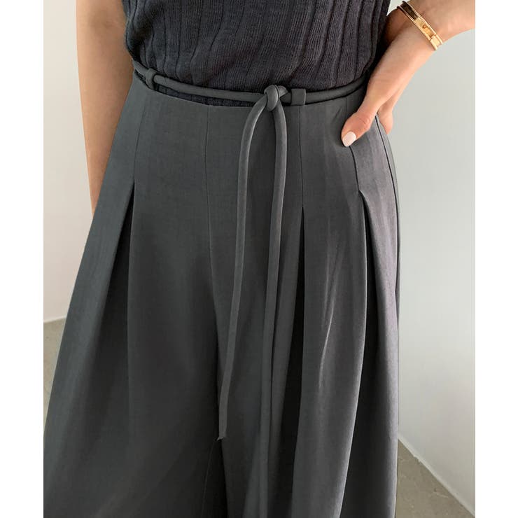 タックパンツ ワイドパンツ オフィスカジュアル | COCOMOMO | 詳細画像4 