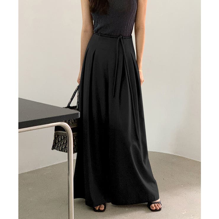 タックパンツ ワイドパンツ オフィスカジュアル | COCOMOMO | 詳細画像8 