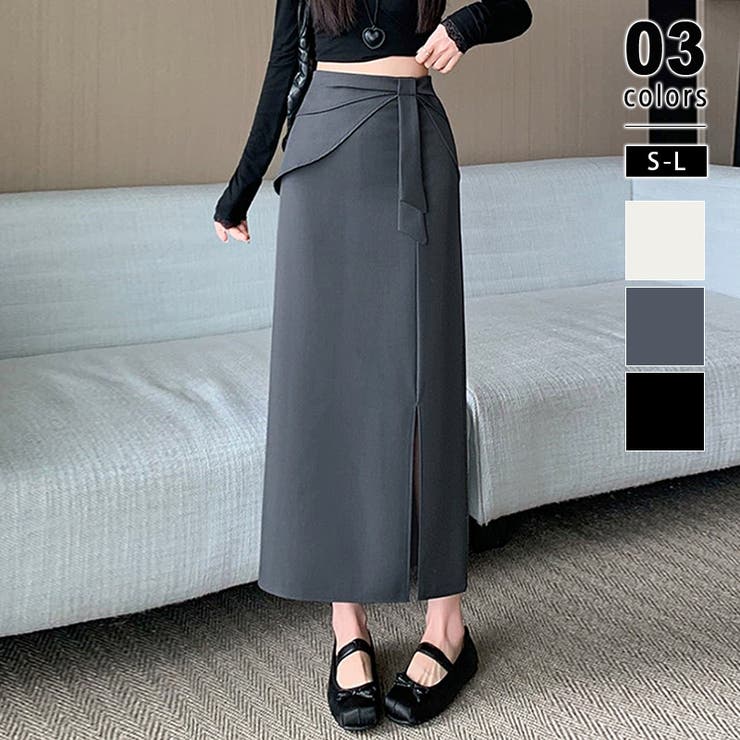 グレー | タイトスカート サイドスリット ナロースカート | COCOMOMO