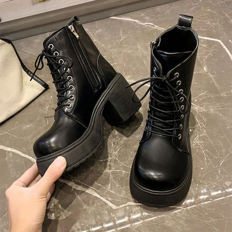 厚底レースアップブーツ 厚底ブーツ ショートブーツ | COCOMOMO | 詳細画像15 