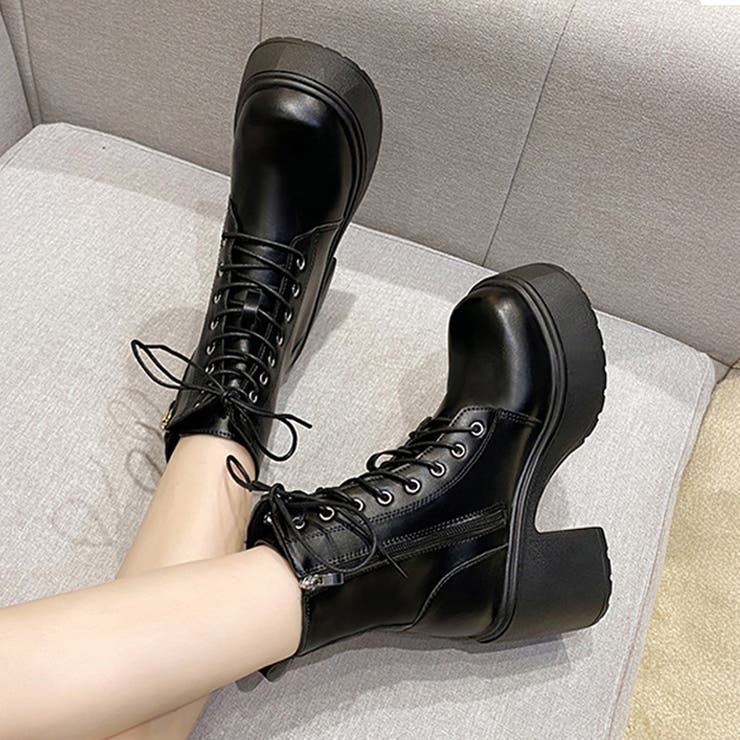 厚底レースアップブーツ 厚底ブーツ ショートブーツ | COCOMOMO | 詳細画像18 