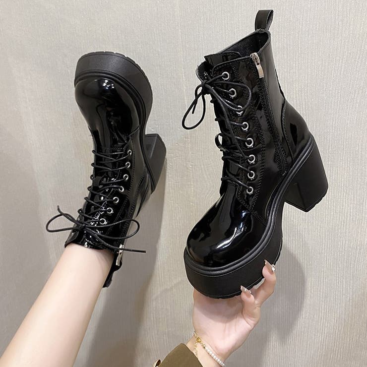 厚底レースアップブーツ 厚底ブーツ ショートブーツ | COCOMOMO | 詳細画像2 