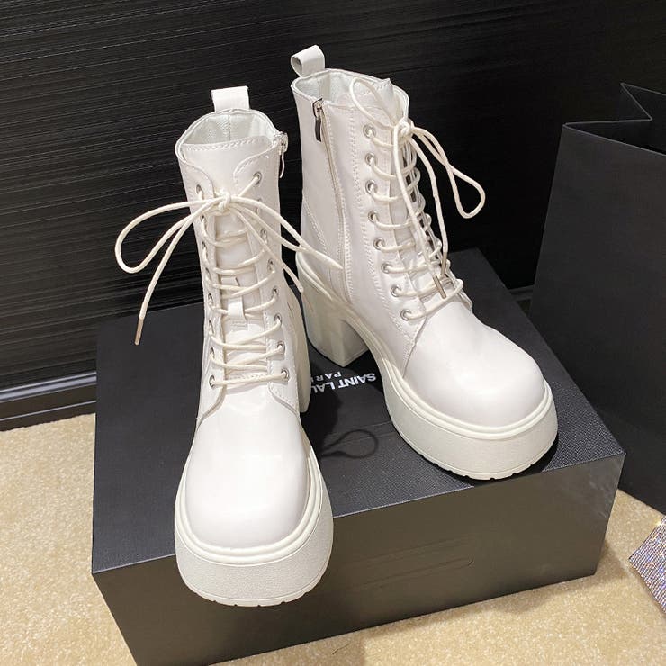 厚底レースアップブーツ 厚底ブーツ ショートブーツ | COCOMOMO | 詳細画像21 