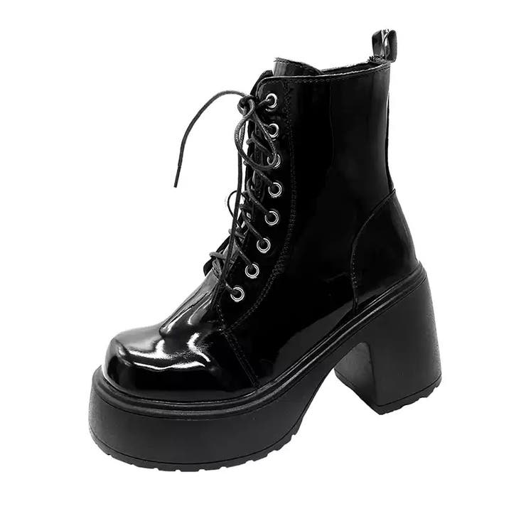 厚底レースアップブーツ 厚底ブーツ ショートブーツ | COCOMOMO | 詳細画像29 