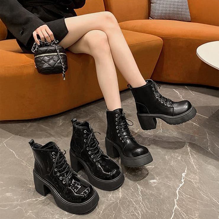 厚底レースアップブーツ 厚底ブーツ ショートブーツ | COCOMOMO | 詳細画像7 