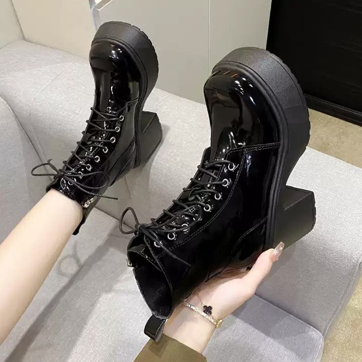 厚底レースアップブーツ 厚底ブーツ ショートブーツ | COCOMOMO | 詳細画像9 