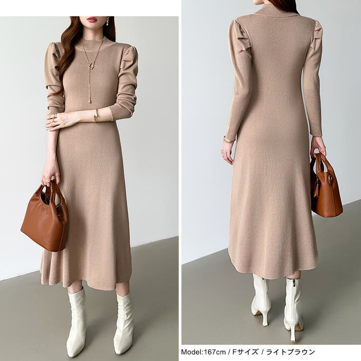 パススリーブワンピース ニットワンピース ロングワンピース | COCOMOMO | 詳細画像12 
