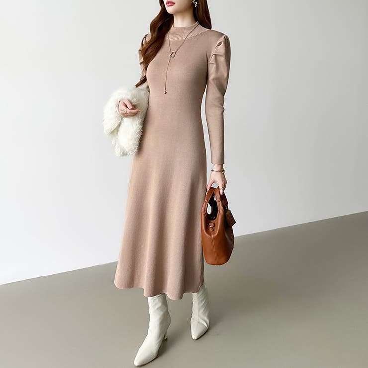 パススリーブワンピース ニットワンピース ロングワンピース | COCOMOMO | 詳細画像14 