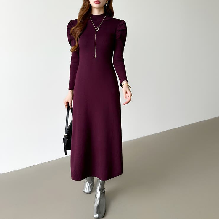 パススリーブワンピース ニットワンピース ロングワンピース | COCOMOMO | 詳細画像16 