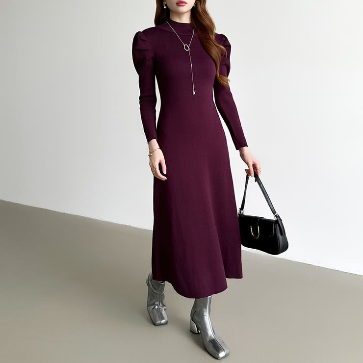 パススリーブワンピース ニットワンピース ロングワンピース | COCOMOMO | 詳細画像17 