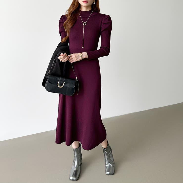 パススリーブワンピース ニットワンピース ロングワンピース | COCOMOMO | 詳細画像18 