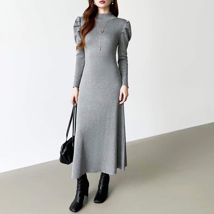 パススリーブワンピース ニットワンピース ロングワンピース | COCOMOMO | 詳細画像2 