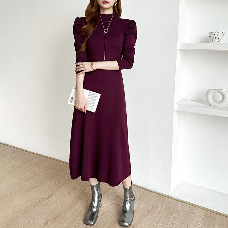 パススリーブワンピース ニットワンピース ロングワンピース | COCOMOMO | 詳細画像22 